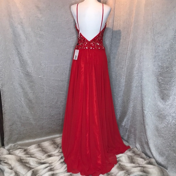 Jovani JVN Rhinestone & Beaded Chiffon Prom Dress - Picture 5 of 5
